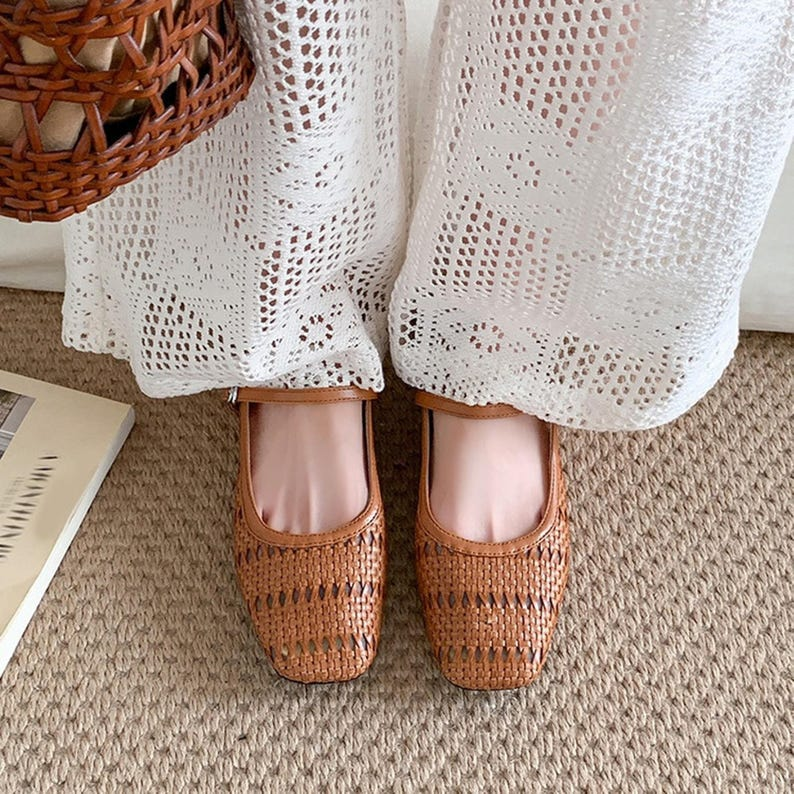 Women’s Handwoven Leather Flat Sandals