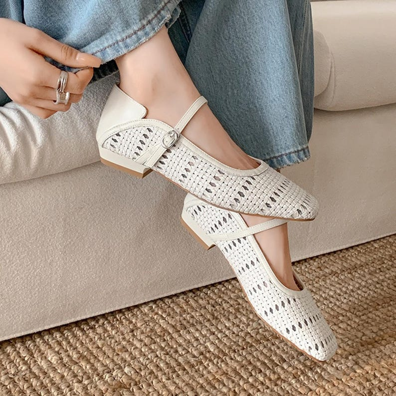 Women’s Handwoven Leather Flat Sandals