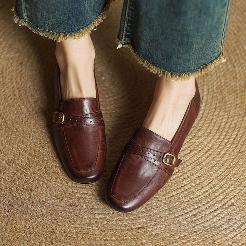 Women’s Brown Leather Penny Loafers