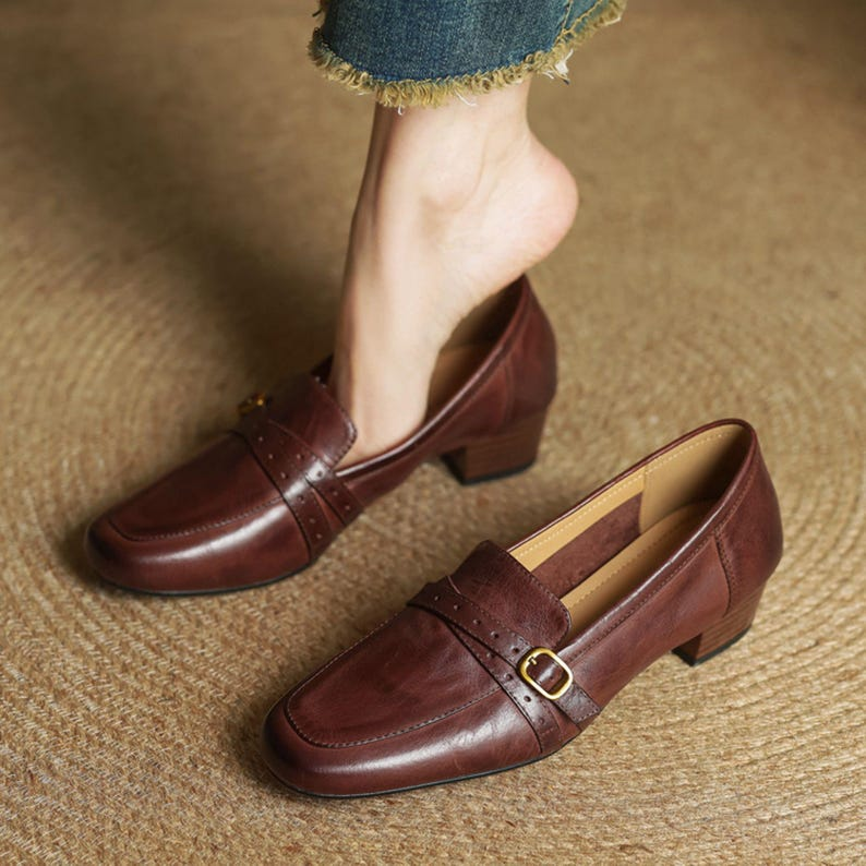 Women’s Brown Leather Penny Loafers