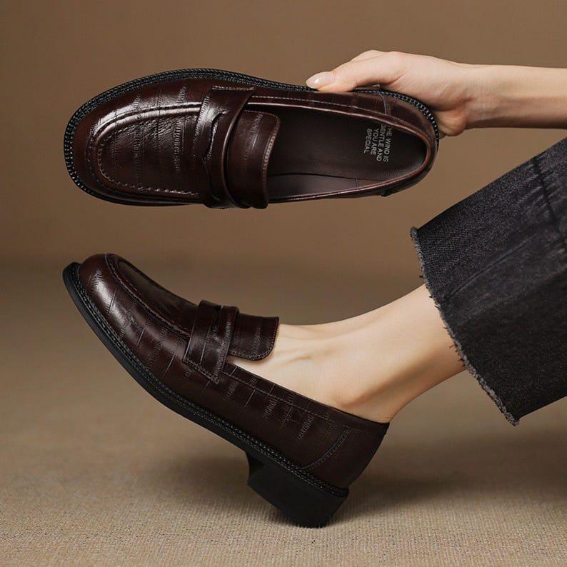 Women’s Black Leather Flat Loafers