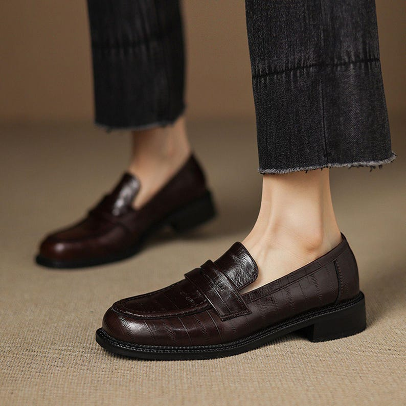 Women’s Black Leather Flat Loafers