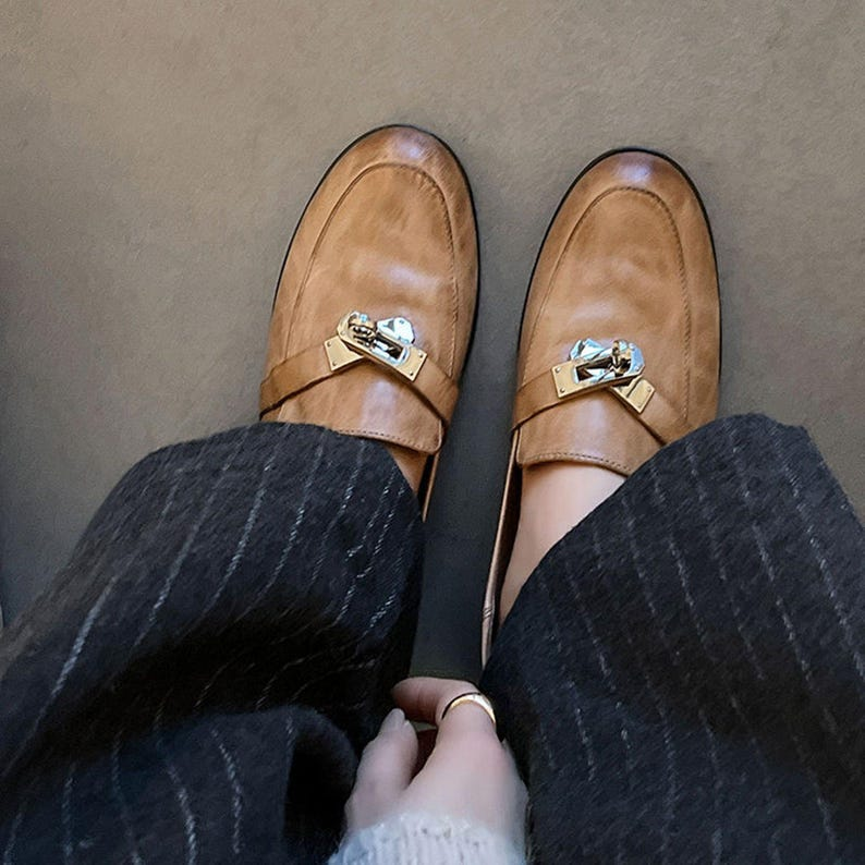 Vintage Brown Barefoot Loafer Flats