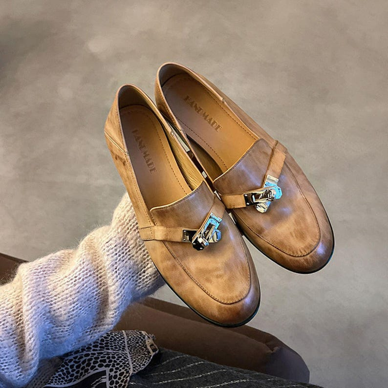 Vintage Brown Barefoot Loafer Flats