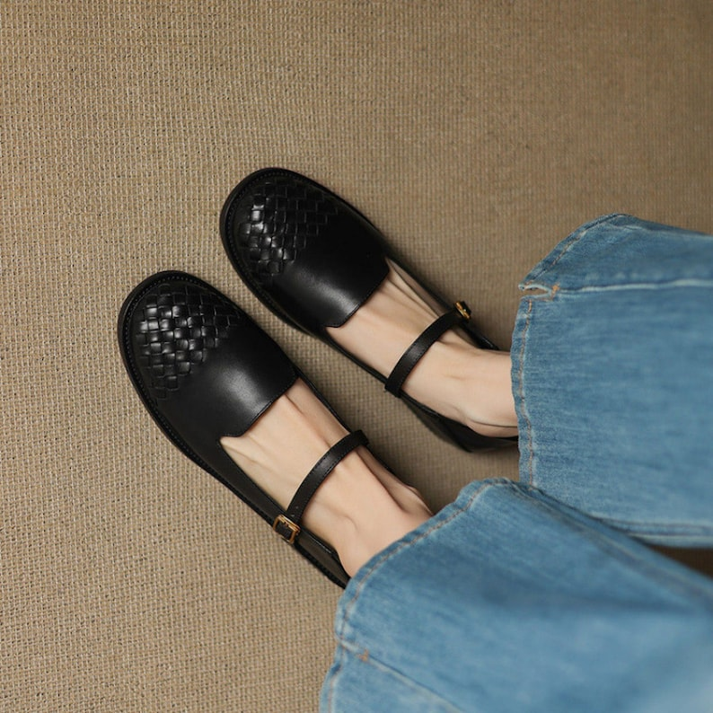 Handmade Brown Mary Jane Flats