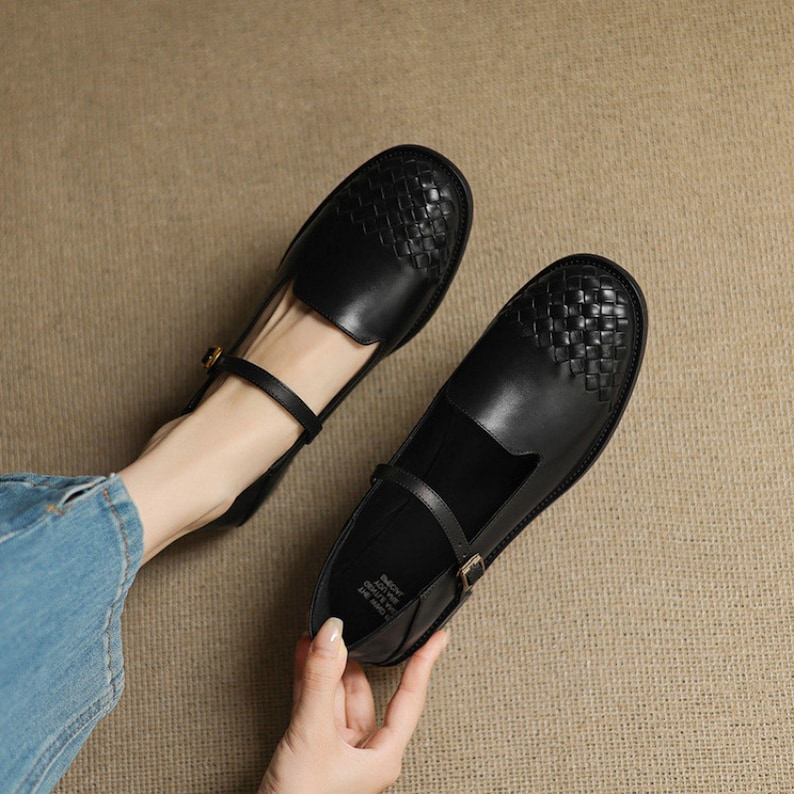 Handmade Brown Mary Jane Flats