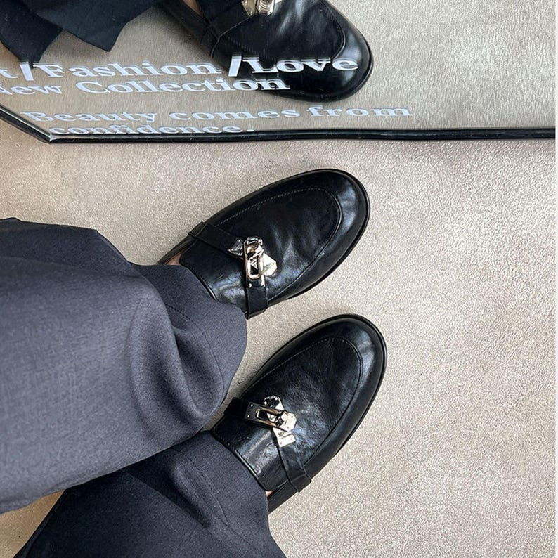 Brown Leather Loafer Flats