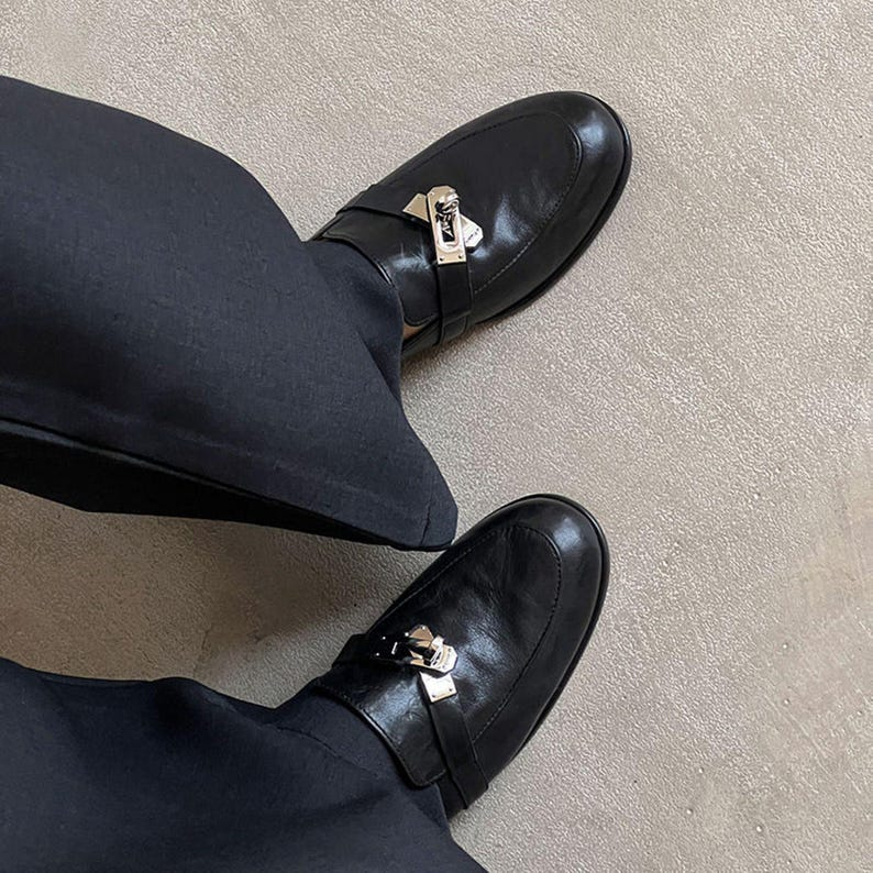 Brown Leather Loafer Flats